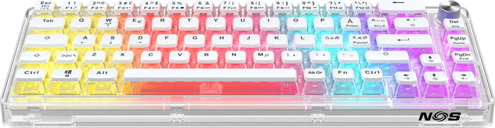 NOS C450 Mini Clear65 leikjalyklaborð - Hvítt / Glært