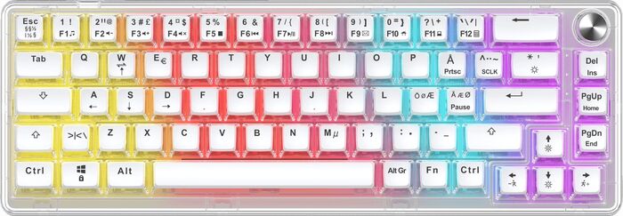 NOS C450 Mini Clear65 leikjalyklaborð - Hvítt / Glært