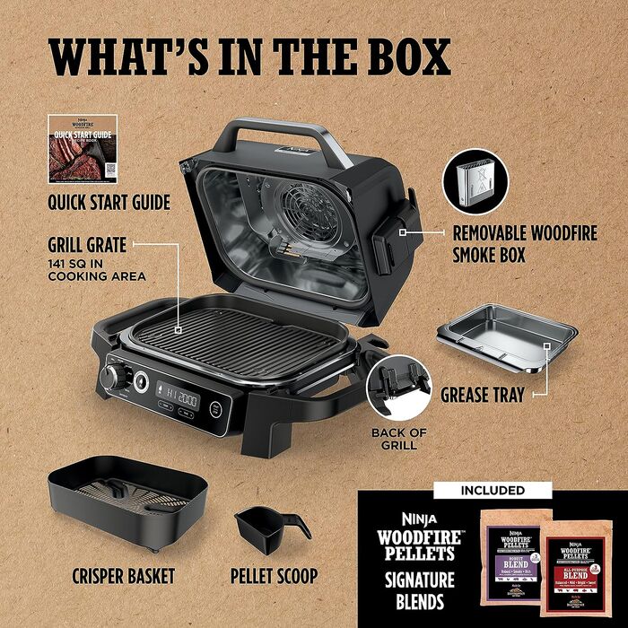 Ninja Woodfire rafmagnsgrill og reykofn