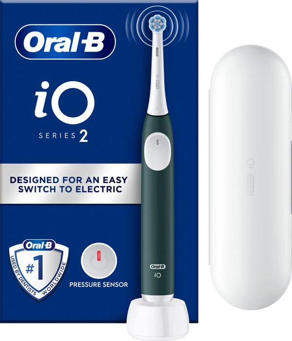 Oral-B iO2 Tannbursti + Ferðahulstur - Dökkgrænn
