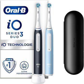 Oral-B iO3 Duo Pack rafmagnstannbursti - Svartur/Blár