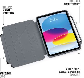 Pipetto Origami iPad 10,9" hulstur - Svart
