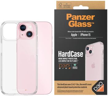 PanzerGlass iPhone 15 HardCase símahulstur - Glært 