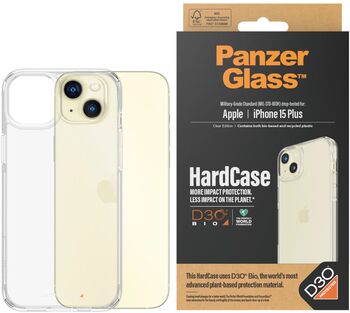PanzerGlass iPhone 15 Plus HardCase símahulstur - Glært 