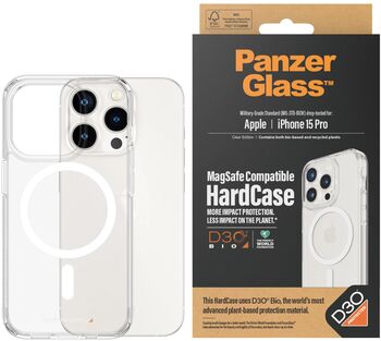 PanzerGlass iPhone 15 Pro HardCase MagSafe símahulstur - Glært 