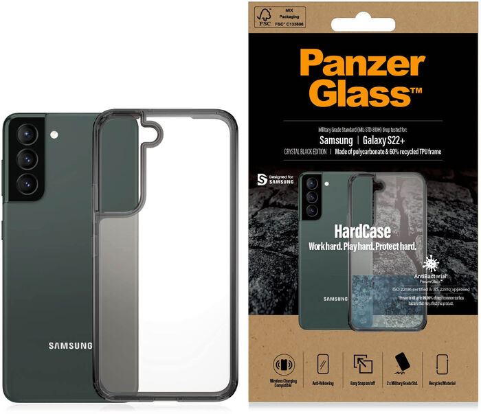 PanzerGlass Samsung Galaxy S22+ HardCase símahulstur - Svart/Glært
