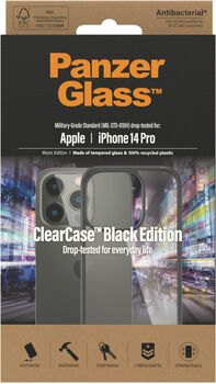 PanzerGlass iPhone 14 Pro ClearCase símahulstur - Svart