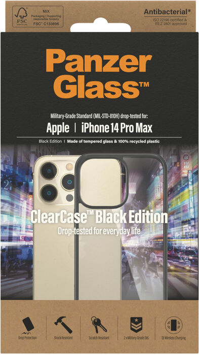 PanzerGlass iPhone 14 Pro Max ClearCase símahulstur - Svart