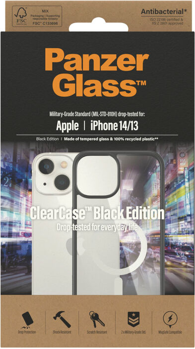 PanzerGlass iPhone 14/13 MagSafe ClearCase símahulstur - Svart