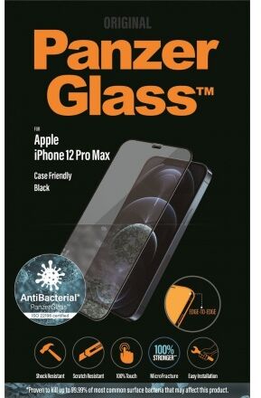 PanzerGlass iPhone 12 Pro Max öryggisgler - Svart