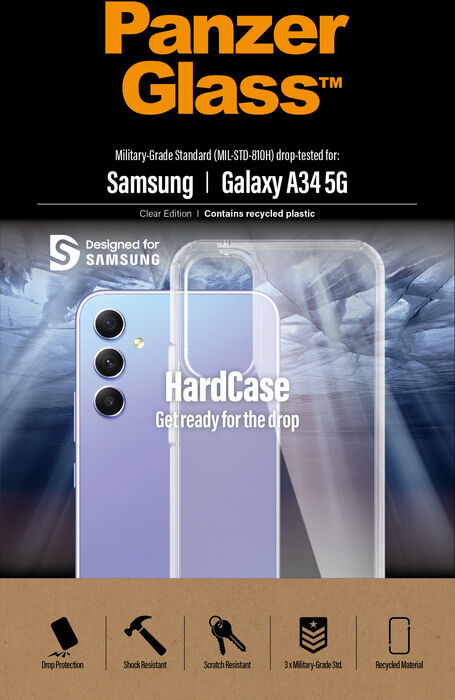 PanzerGlass Samsung Galaxy A34 HardCase símahulstur - Glært 