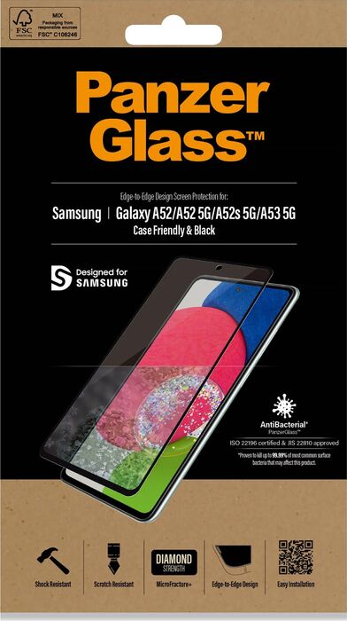 PanzerGlass Samsung A52/A52s/A53 öryggisgler - Svart