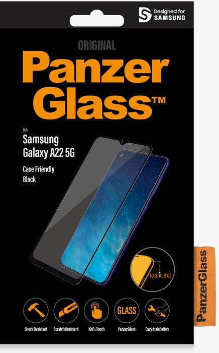 PanzerGlass Samsung A22 5G öryggisgler - Svart