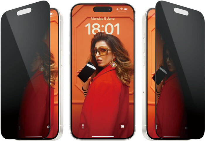 PanzerGlass iPhone 15 Pro öryggisgler með skjásíu og EasyAligner