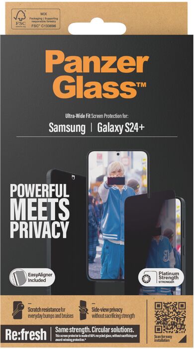 PanzerGlass Samsung Galaxy S24+ öryggisgler með skjásíu