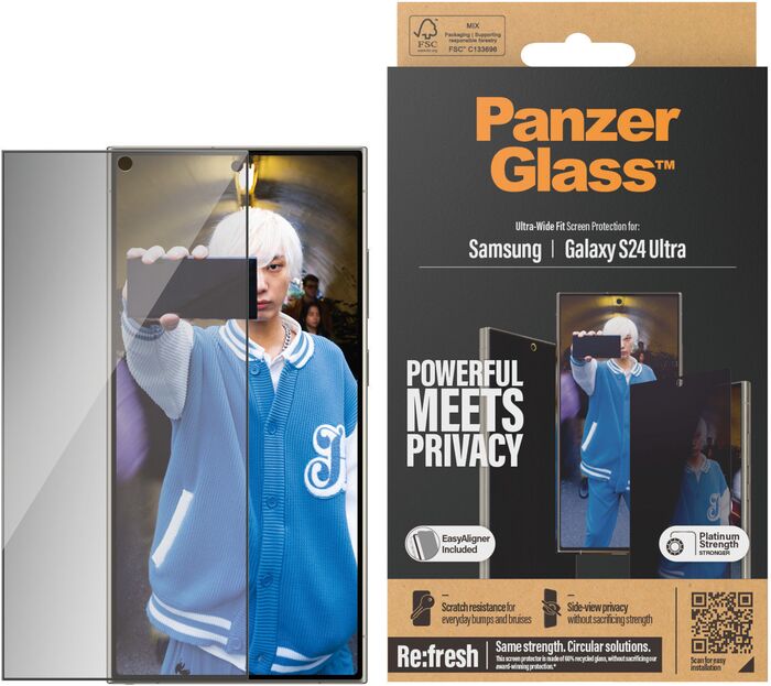 PanzerGlass Samsung Galaxy S24 Ultra öryggisgler með skjásíu