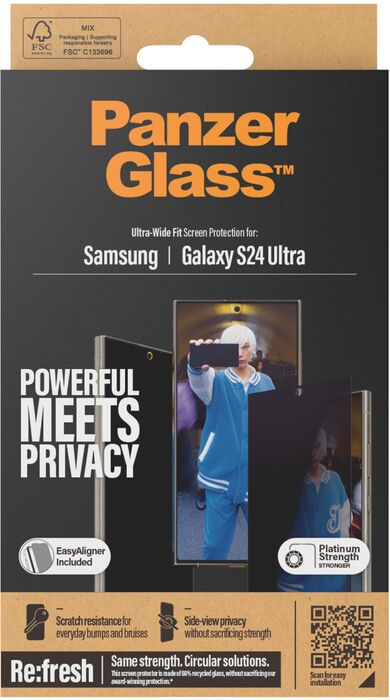 PanzerGlass Samsung Galaxy S24 Ultra öryggisgler með skjásíu
