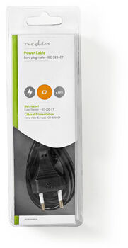 Nedis Euro plug rafmagnssnúra 2 metrar