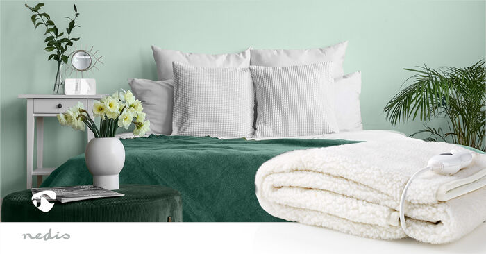 Nedis hitaundirteppi - Hvítt