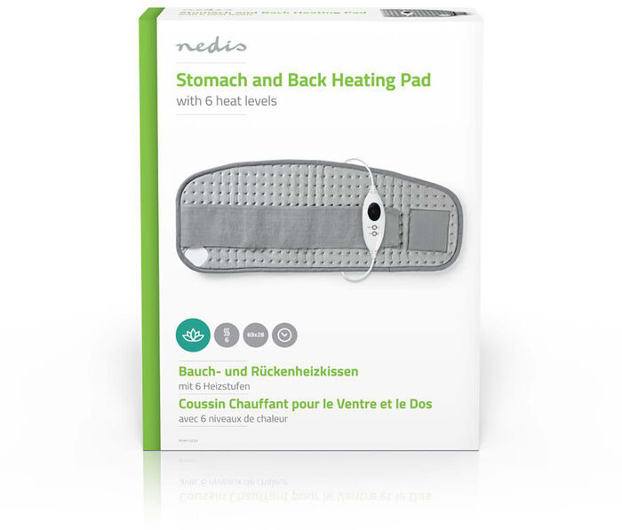 Nedis hitapúði fyrir bak og kvið - Grár