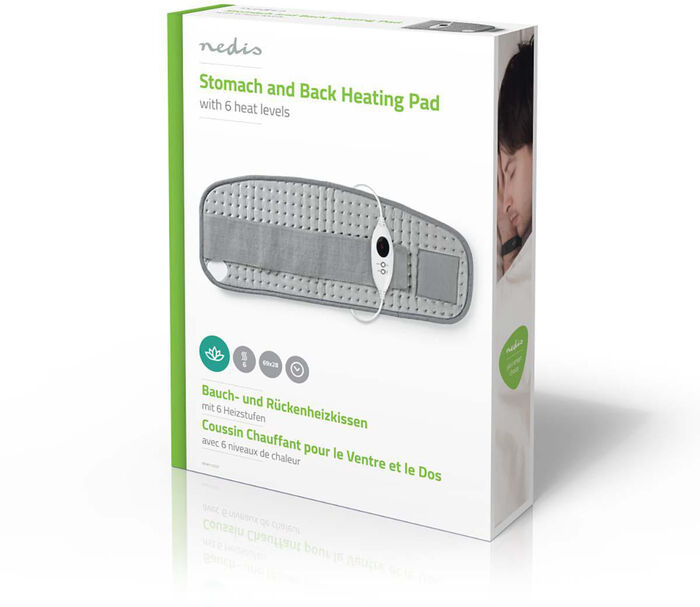 Nedis hitapúði fyrir bak og kvið - Grár