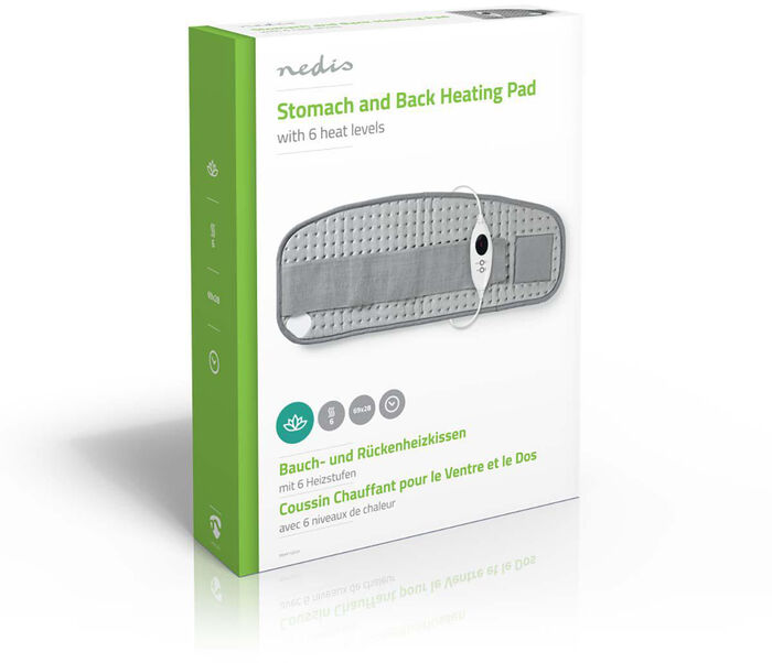 Nedis hitapúði fyrir bak og kvið - Grár