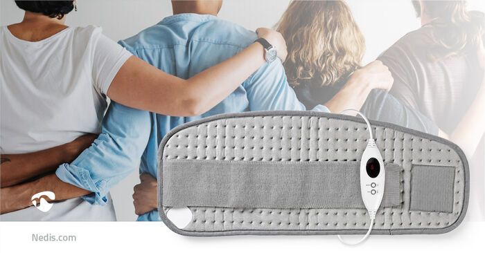 Nedis hitapúði fyrir bak og kvið - Grár