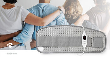 Nedis hitapúði fyrir bak og kvið - Grár