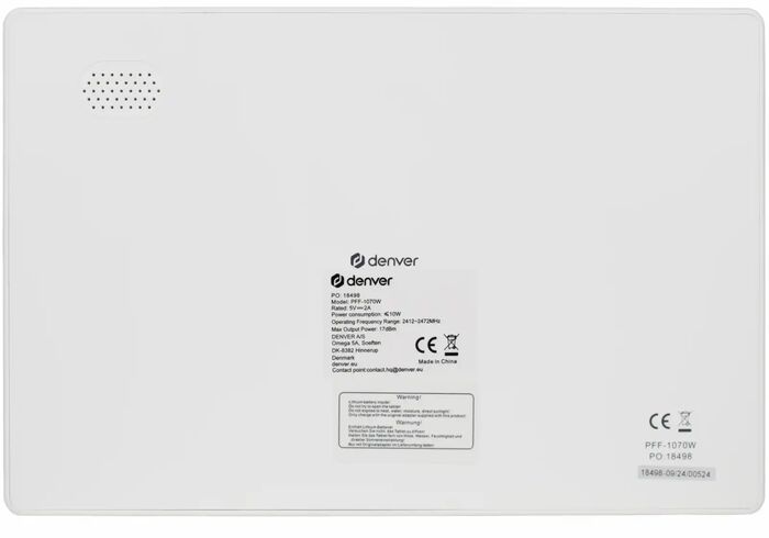 Denver PFF-1070 stafrænn myndarammi með rafhlöðu 10,1" - Hvítur