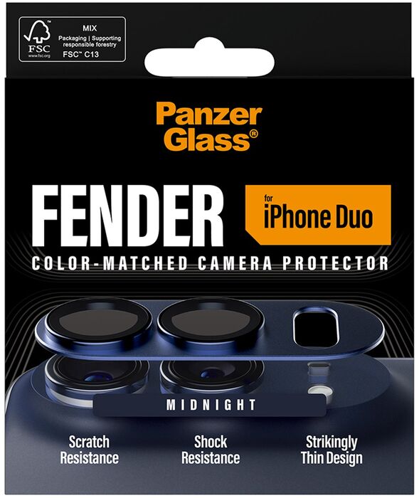PanzerGlass iPhone Duo Fender linsuvörn - Dökkblá