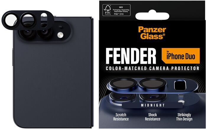 PanzerGlass iPhone Duo Fender linsuvörn - Dökkblá