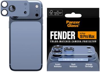 PanzerGlass iPhone 18 Pro Max Fender linsuvörn - Ljósblá