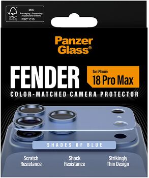 PanzerGlass iPhone 18 Pro Max Fender linsuvörn - Ljósblá