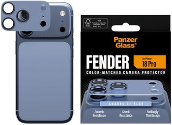 PanzerGlass iPhone 18 Pro Fender linsuvörn - Ljósblá