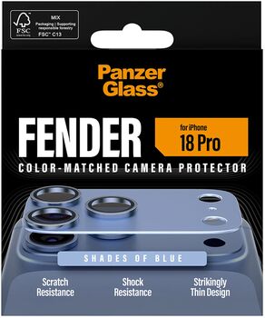 PanzerGlass iPhone 18 Pro Fender linsuvörn - Ljósblá