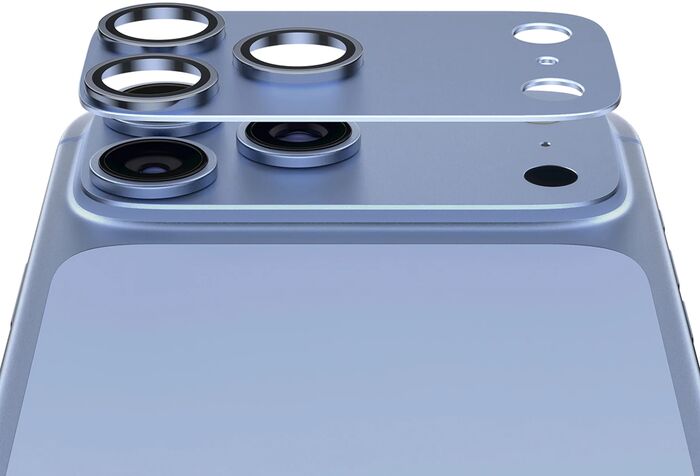 PanzerGlass iPhone 18 Pro Fender linsuvörn - Ljósblá