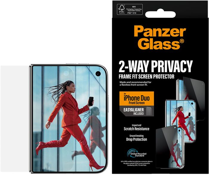 PanzerGlass iPhone Duo öryggisgler með skjásíu og EasyAligner