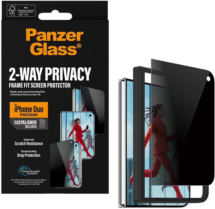 PanzerGlass iPhone Duo öryggisgler með skjásíu og EasyAligner