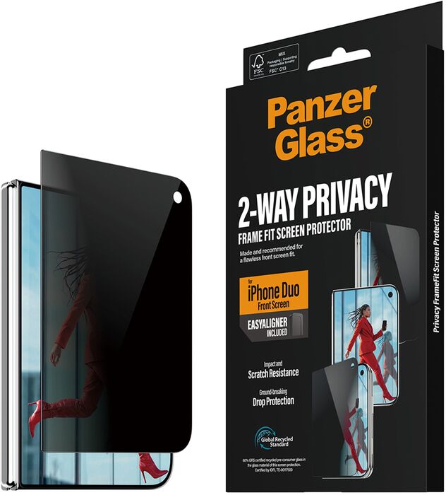 PanzerGlass iPhone Duo öryggisgler með skjásíu og EasyAligner