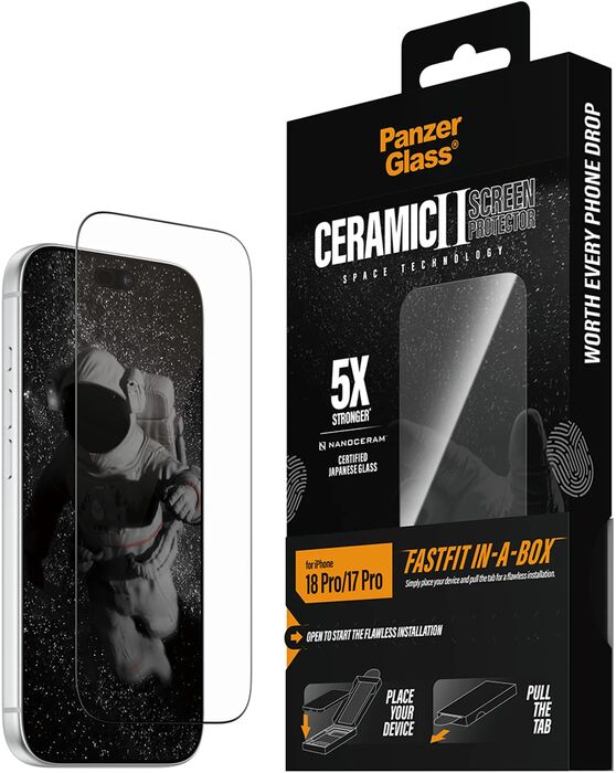PanzerGlass iPhone 18/17 Pro Fastfit Ceramic öryggisgler