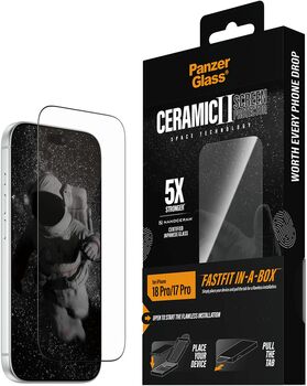PanzerGlass iPhone 18/17 Pro Fastfit Ceramic öryggisgler