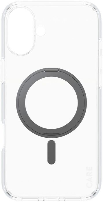 PanzerGlass Care iPhone 16 Plus með standi - Glært / svart