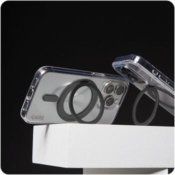 PanzerGlass Care iPhone 16 Pro Max með standi - Glært / svart