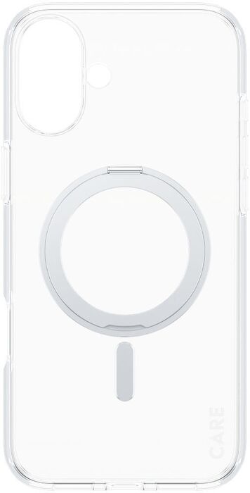 PanzerGlass Care iPhone 16 Plus með standi - Glært / Silfur