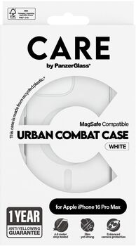 PanzerGlass Care iPhone 16 Pro Max Urban Combat símahulstur - Glært / hvítt