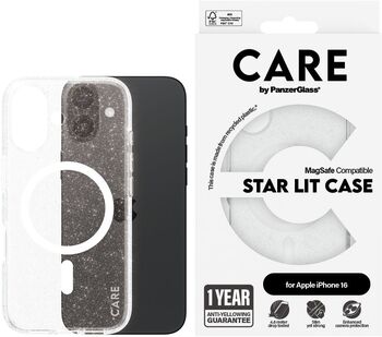 PanzerGlass Care iPhone 16 Star Lit símahulstur - Glært