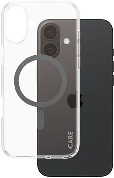 PanzerGlass Care iPhone 16 Plus Urban Combat símahulstur - Glært / svart
