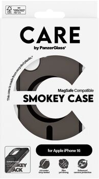 PanzerGlass Care iPhone 16 Smokey símahulstur - Svart