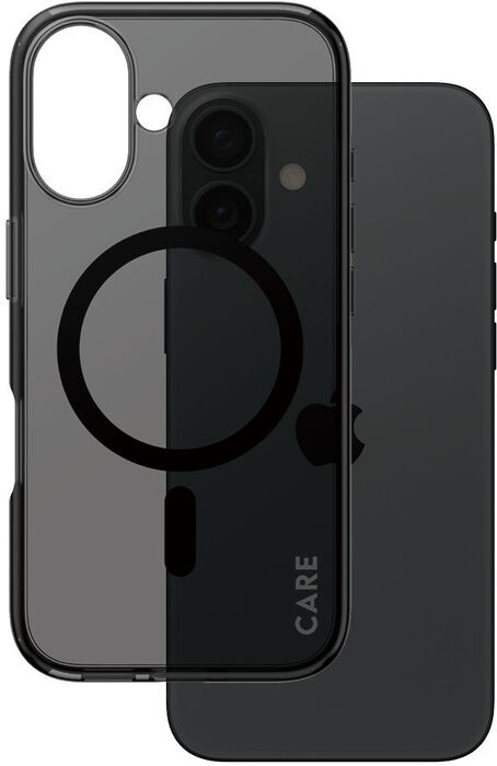 PanzerGlass Care iPhone 16 Smokey símahulstur - Svart