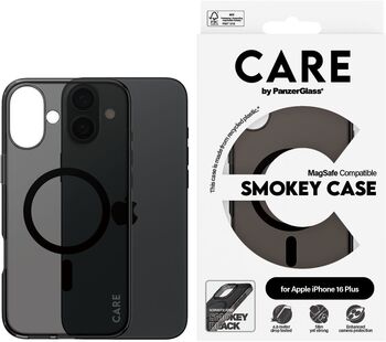 PanzerGlass Care iPhone 16 Plus Smokey símahulstur - Svart